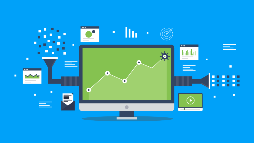 Ilustração sobre automação de marketing