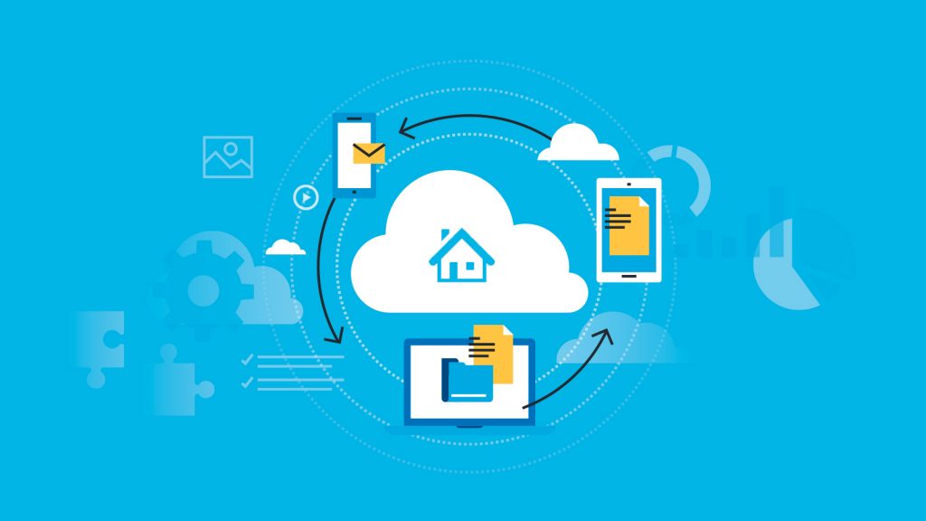 Ilustração sobre serviços na nuvem